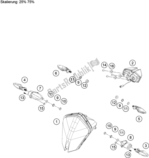 Toutes les pièces pour le Système D'éclairage du KTM 390 Adventure,orange-B. D. 2021