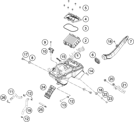 All parts for the Air Filter of the KTM 390 Adventure,orange-B. D. EU 2020
