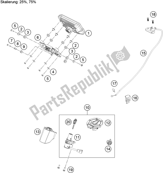 Toutes les pièces pour le Instruments / Système De Verrouillage du KTM 390 Adventure,orange-B. D. EU 2020