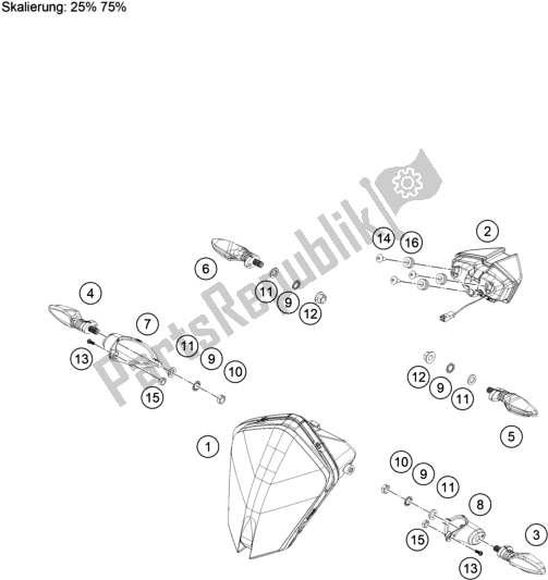 Toutes les pièces pour le Système D'éclairage du KTM 390 Adventure,orange-B. D. EU 2020