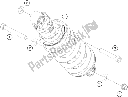 All parts for the Shock Absorber of the KTM 390 Adventure,orange-B. D. EU 2020