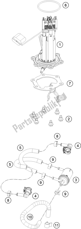 Tutte le parti per il Pompa Di Benzina del KTM 390 Adventure,orange EU 2020