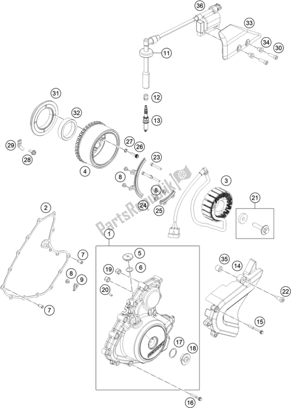 Tutte le parti per il Sistema Di Accensione del KTM 390 Adventure,orange EU 2020