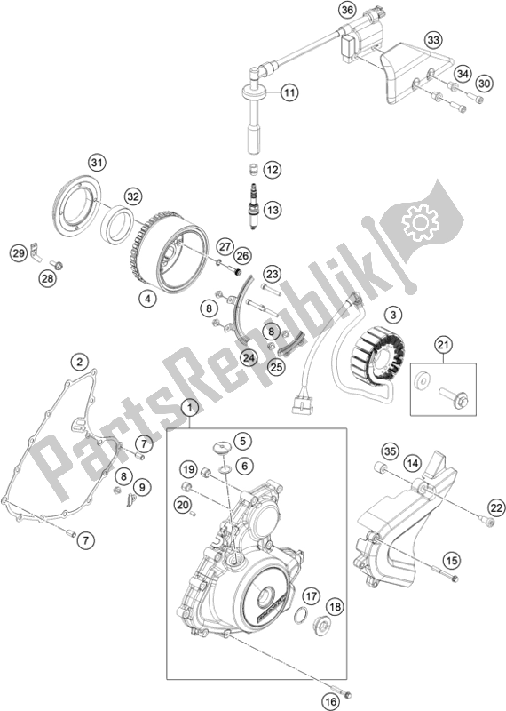 All parts for the Ignition System of the KTM 390 Adventure,orange EU 2021