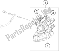 Alle onderdelen voor de Achter Remklauw van de KTM 390 Adventure,white-B. D. 2020