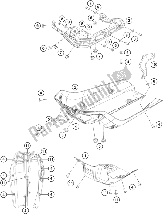 Toutes les pièces pour le Couverture du KTM 390 Adventure,white-B. D. 2021