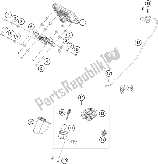 Toutes les pièces pour le Instruments / Système De Verrouillage du KTM 390 Adventure,white-B. D. 2021