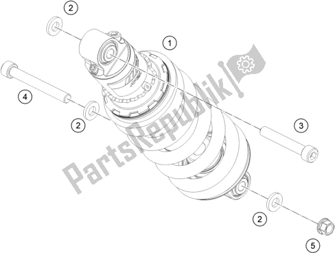 Alle onderdelen voor de Schokdemper van de KTM 390 Adventure,white-B. D. 2021