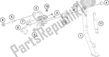 Toutes les pièces pour le Béquille Latérale / Centrale du KTM 390 Adventure,white-B. D. 2021