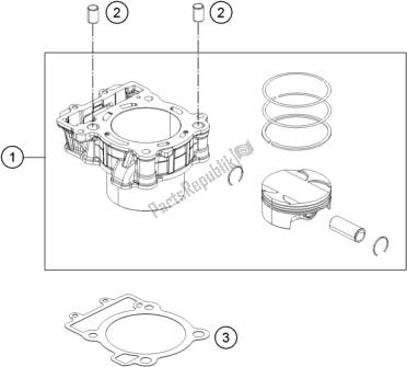 All parts for the Cylinder of the KTM 390 Adventure,white-B. D. EU 2020