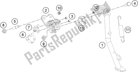 Todas as partes de Suporte Lateral / Central do KTM 390 Adventure,white-B. D. EU 2020