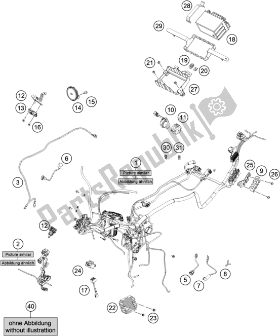 Wszystkie części do Wi? Zka Przewodów KTM 390 Adventure,white-B. D. EU 2020