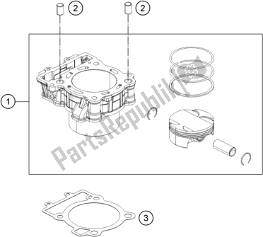 Alle onderdelen voor de Cilinder van de KTM 390 Adventure,white EU 2020