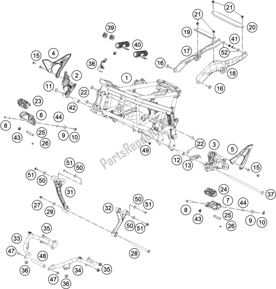 Todas as partes de Quadro, Armação do KTM 390 Adventure,white EU 2020