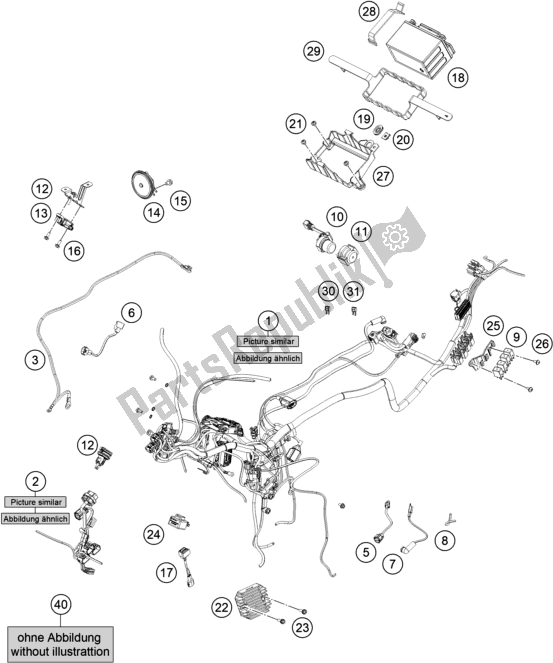 Tutte le parti per il Cablaggio Elettrico del KTM 390 Adventure,white EU 2020