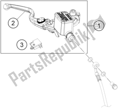 All parts for the Front Brake Control of the KTM 390 Adventure,white EU 2021