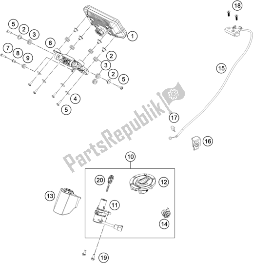 Tutte le parti per il Strumenti / Sistema Di Blocco del KTM 390 Adventure,white EU 2021