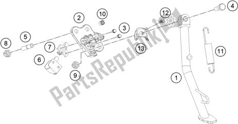 Toutes les pièces pour le Béquille Latérale / Centrale du KTM 390 Adventure,white EU 2021