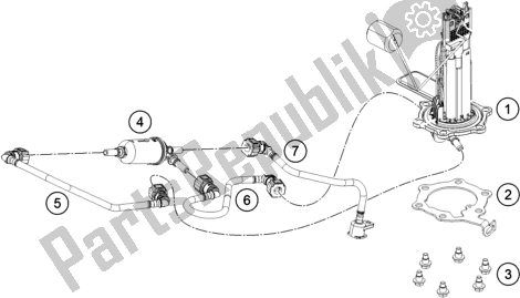 Todas as partes de Bomba De Combustivel do KTM 390 Duke,orange-B. D. 2018