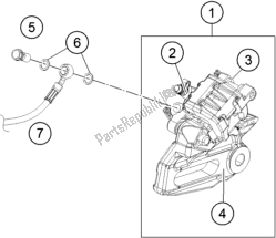 All parts for the Rear Brake Caliper of the KTM 390 Duke,orange-B. D. 2018