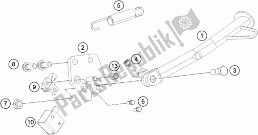All parts for the Side / Center Stand of the KTM 390 Duke,orange-B. D. 2018