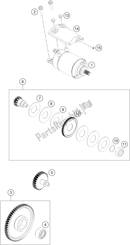 Wszystkie części do Rozrusznik Elektryczny KTM 390 Duke,orange,-B. D. 2019