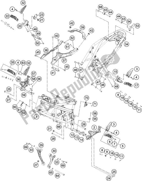 Todas as partes de Quadro, Armação do KTM 390 Duke,orange,-B. D. 2019