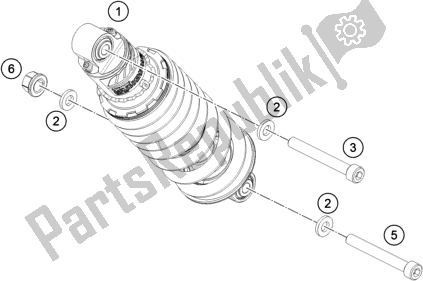 All parts for the Shock Absorber of the KTM 390 Duke,orange,-B. D. 2019