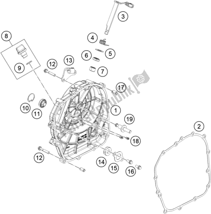 All parts for the Clutch Cover of the KTM 390 Duke,orange-B. D. 2020