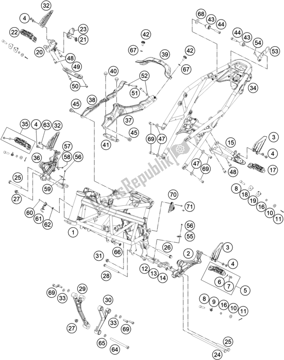 Wszystkie części do Rama KTM 390 Duke,orange-B. D. 2020