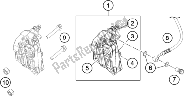 All parts for the Front Brake Caliper of the KTM 390 Duke,orange-B. D. 2020