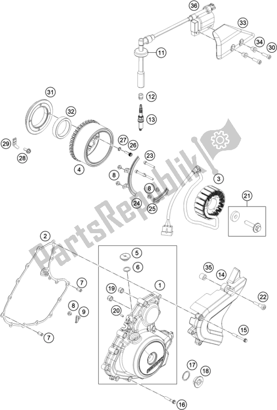 Todas las partes para Sistema De Encendido de KTM 390 Duke,orange-B. D. 2020