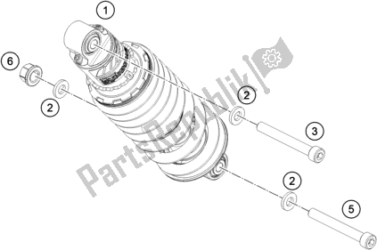 All parts for the Shock Absorber of the KTM 390 Duke,orange-B. D. 2020