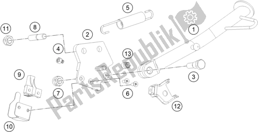 Todas las partes para Soporte Lateral / Central de KTM 390 Duke,orange-B. D. 2020