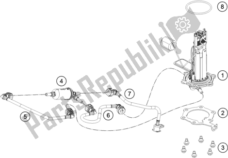 Todas as partes de Bomba De Combustivel do KTM 390 Duke,silver-B. D. 2021