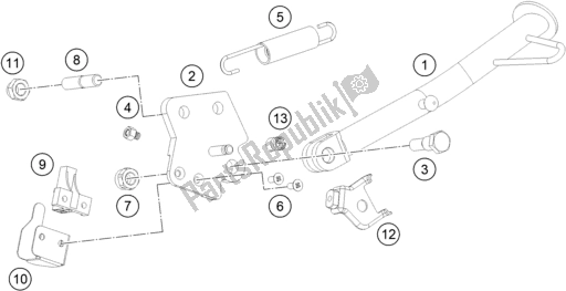 Toutes les pièces pour le Béquille Latérale / Centrale du KTM 390 Duke,silver-B. D. 2021