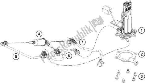 Toutes les pièces pour le Pompe à Essence du KTM 390 Duke,white-B. D. 2018