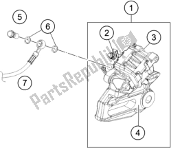 Todas las partes para Pinza De Freno Trasero de KTM 390 Duke,white-B. D. 2018