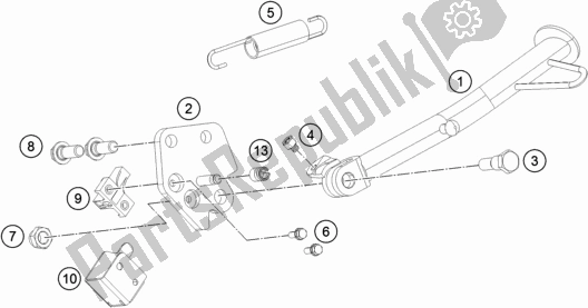 All parts for the Side / Center Stand of the KTM 390 Duke,white-B. D. 2018