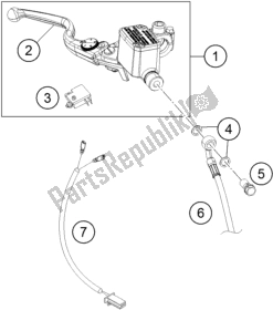 All parts for the Front Brake Control of the KTM 390 Duke,white,-B. D. 2019