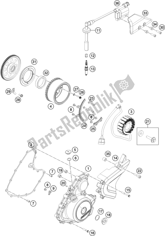 Todas las partes para Sistema De Encendido de KTM 390 Duke,white,-B. D. 2019