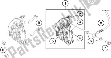 All parts for the Front Brake Caliper of the KTM 390 Duke,white-B. D. 2021