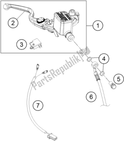 Tutte le parti per il Front Brake Control del KTM 390 Duke,white-B. D. 2021