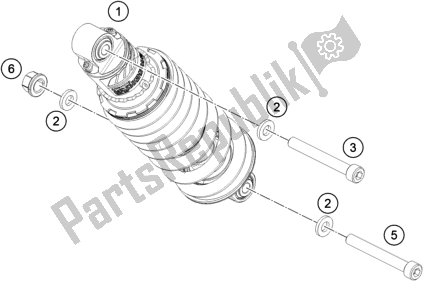 All parts for the Shock Absorber of the KTM 390 Duke,white-B. D. 2021