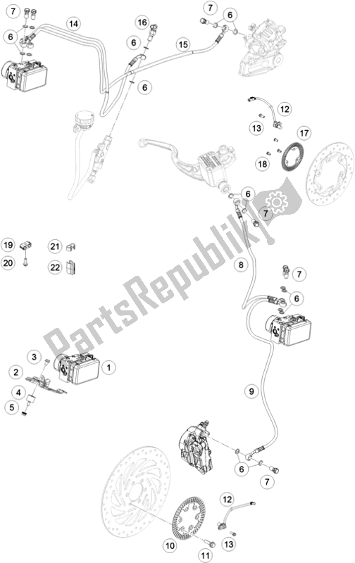 Toutes les pièces pour le Système Antibloc Abs du KTM 390 Duke,white-CKD 17 2017