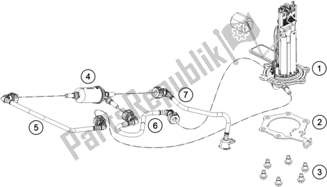 Tutte le parti per il Pompa Di Benzina del KTM 390 Duke White B. D. 17 2017