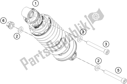 All parts for the Shock Absorber of the KTM 390 Duke White B. D. 17 2017