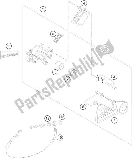 Toutes les pièces pour le étrier De Frein Arrière du KTM 450 Exc-f 2017