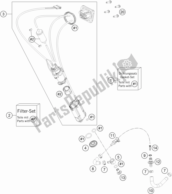 Tutte le parti per il Pompa Di Benzina del KTM 450 Exc-f 2017