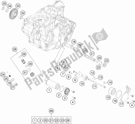 Todas las partes para Sistema De Lubricación de KTM 450 Exc-f 2017